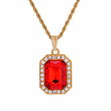 Load image into Gallery viewer, Unisex Iced Out Small Square Crystal Necklace