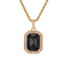 Load image into Gallery viewer, Unisex Iced Out Small Square Crystal Necklace