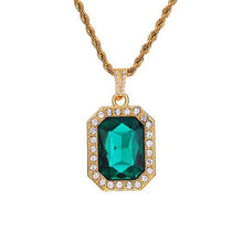 Load image into Gallery viewer, Unisex Iced Out Small Square Crystal Necklace