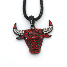 Load image into Gallery viewer, Gold Color Full Rhinestone Alloy Bull Pendent Necklace