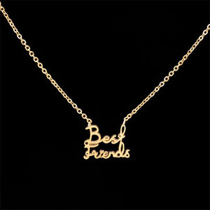 Best Friend Letters Charms Gold Necklace