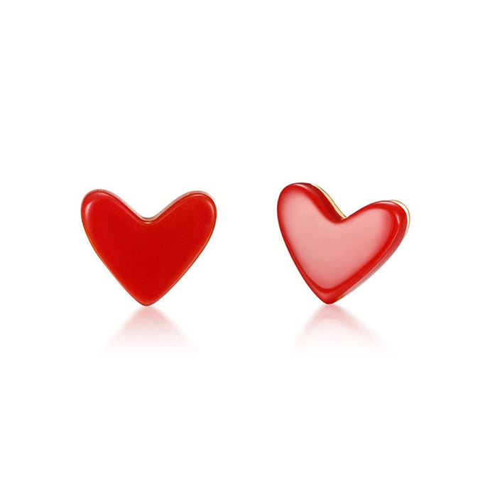 Red Love Heart Earrings