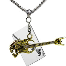 Load image into Gallery viewer, Musical Instrument Guitar Skull Necklace